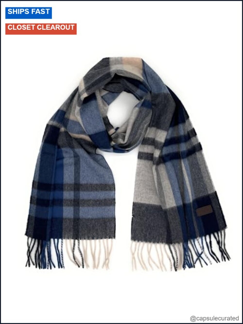 Men's 100% Cashmere Patterned Winter Scarf 66x12
